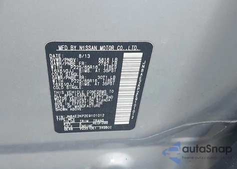 2014 Nissan Quest S from USA, damaged, VIN JN8AE2KP2E9101012